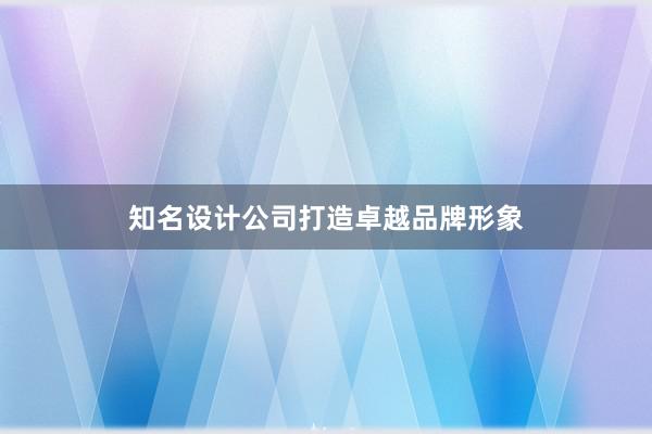 知名设计公司打造卓越品牌形象